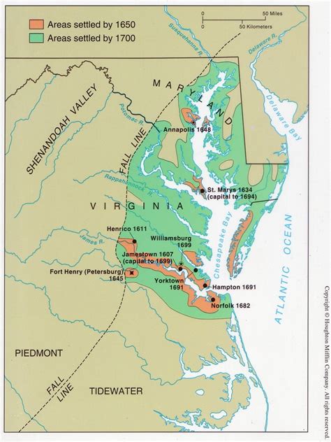 jamestown labeled on map.